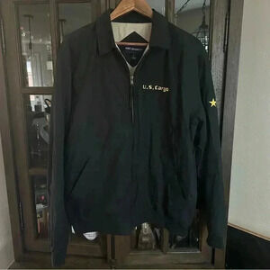 Men's Black Full Zip Collar Port Authority U.S. Cargo Jacket Size Large-C6